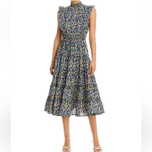 AQUA Sleeveless Floral Midi Dress